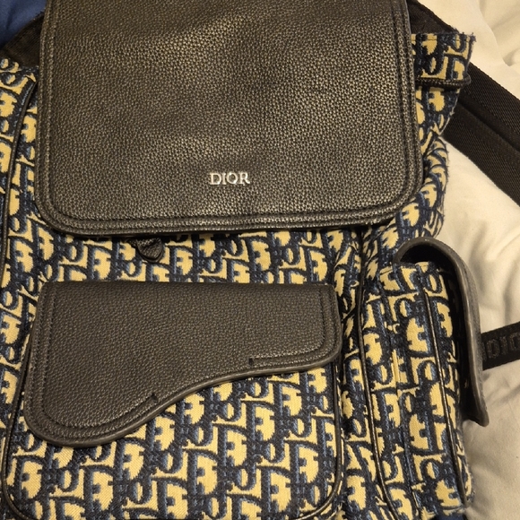 Dior Men's Monogram Blue and Black Backpack - Picture 1 of 1